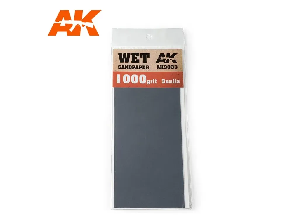 Brusný papír pod vodu AK Interactive AK9033 se zrnitostí P1000, balení 3 kusů
