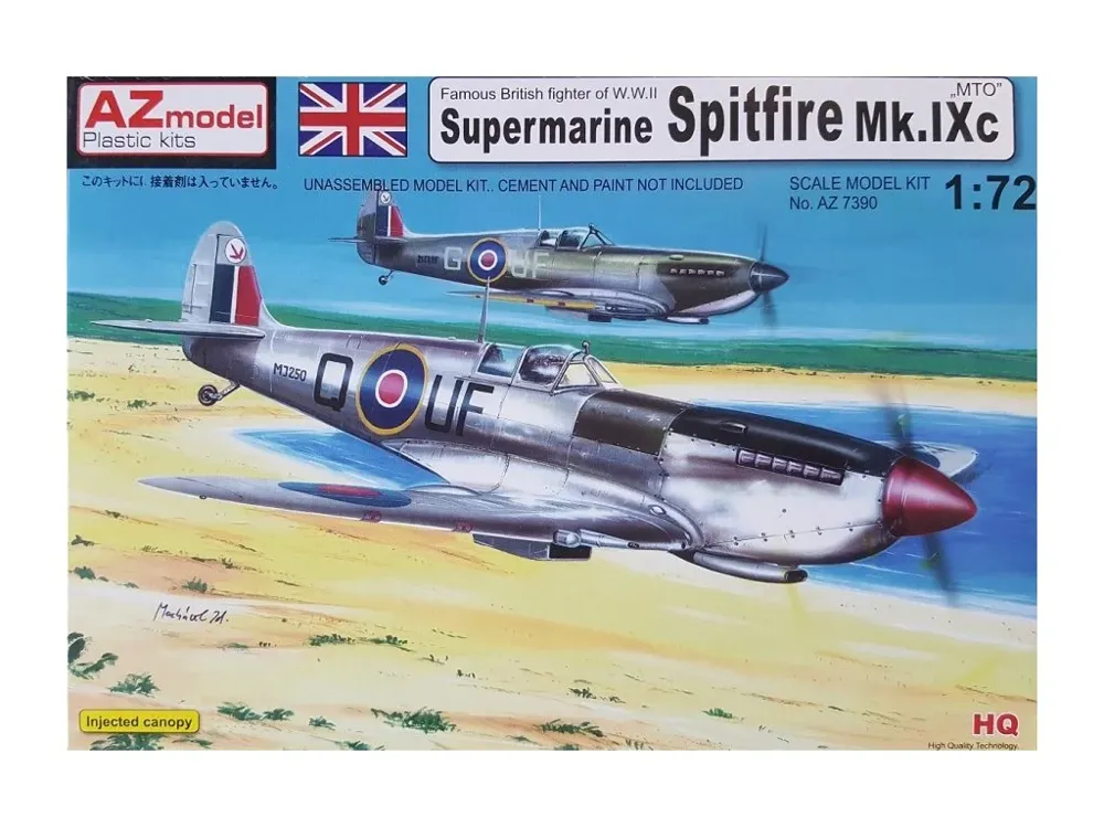 Krabice stavebnice AZ Model 1/72 Spitfire Mk.IXC MTO, kód AZ7390