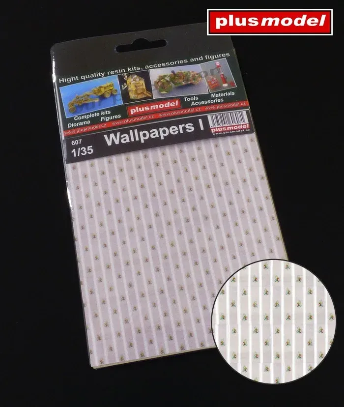 Papírové archy Plus Model 607 tapety I v měřítku 1/35 pro interiéry diorámat