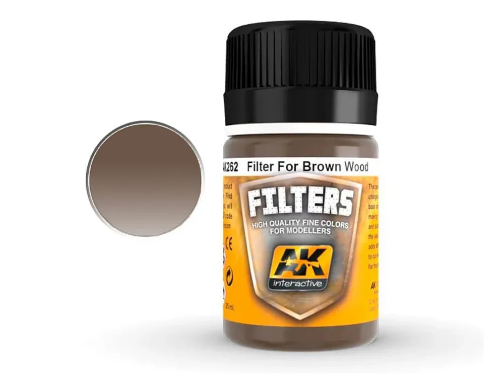 Lahvička enamelového filtru AK Enamel Effects AK262 tmavý filtr na dřevo 35 ml