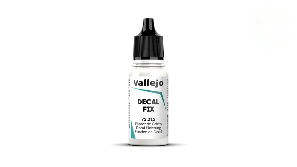 Lahvička Vallejo Model Air 73213 Decal Fix, pomocný přípravek na obtisky, 18 ml