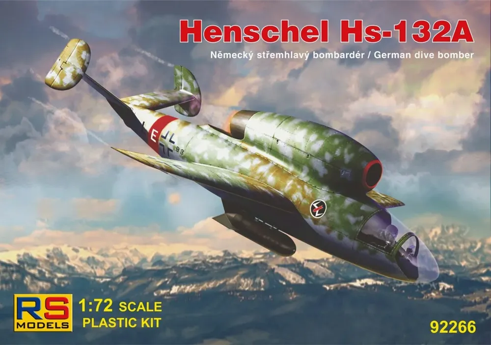 Krabice plastikové stavebnice RS Models 92266 Henschel Hs-132A v měřítku 1/72