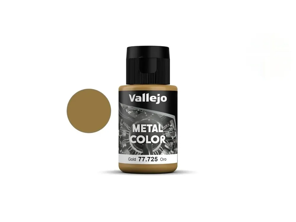 Lahvička metalické barvy Vallejo Metal Color 77725 zlatá 32 ml