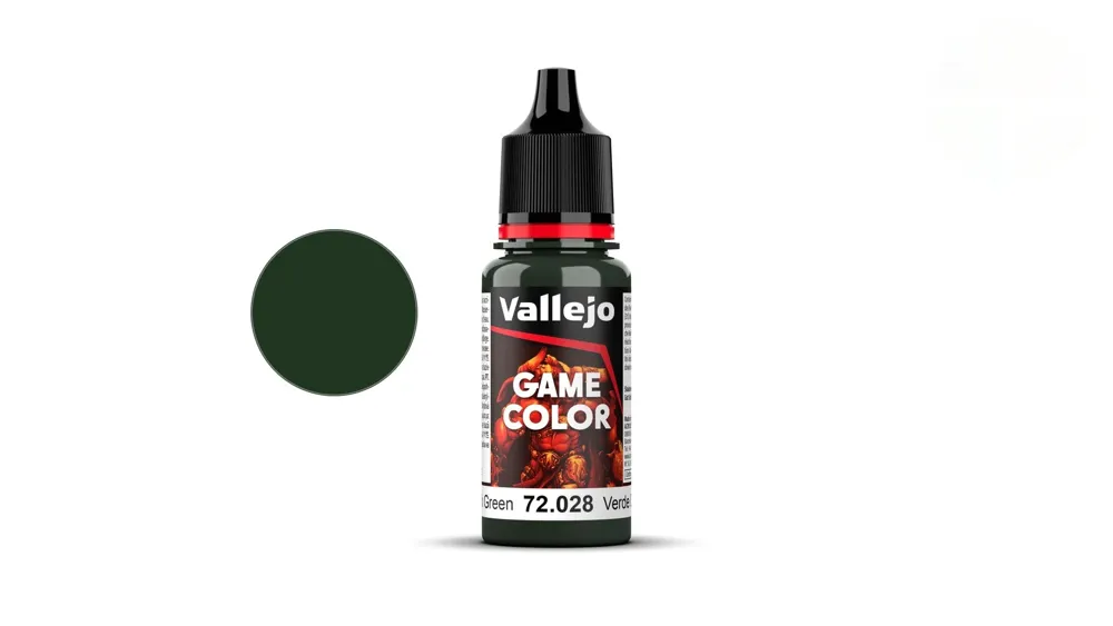 Kapátková lahvička akrylové barvy Vallejo Game Color 72028 tmavě zelená 18 ml