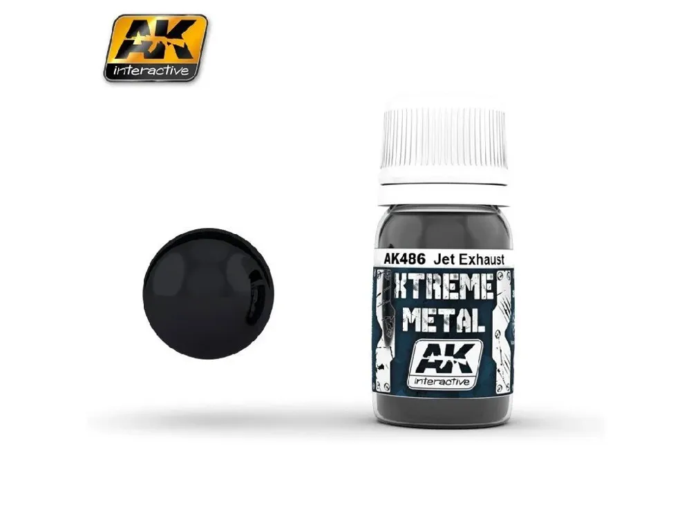 Lahvička metalické barvy AK Interactive Xtreme Metal AK486 Jet Exhaust 35 ml
