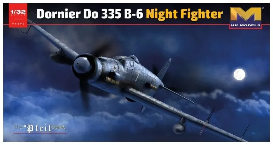 Stavebnice HK Models 1/32 Dornier Do 335 B-6 noční stíhačka, krabice s modelem