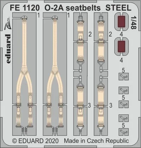 Barevný fotolept Eduard FE1120 upínací pásy O-2A STEEL 1/48 pro stavebnici ICM