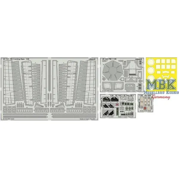 Sada Eduard Big Ed BIG49416 FM-1 Wildcat 1/48 s fotolepty a maskami pro stavebnici Tamiya