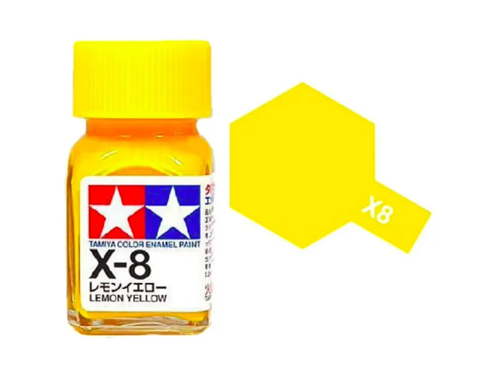 Lahvička modelářské barvy Tamiya 80008 X-8 citronově žlutá (Lemon Yellow)