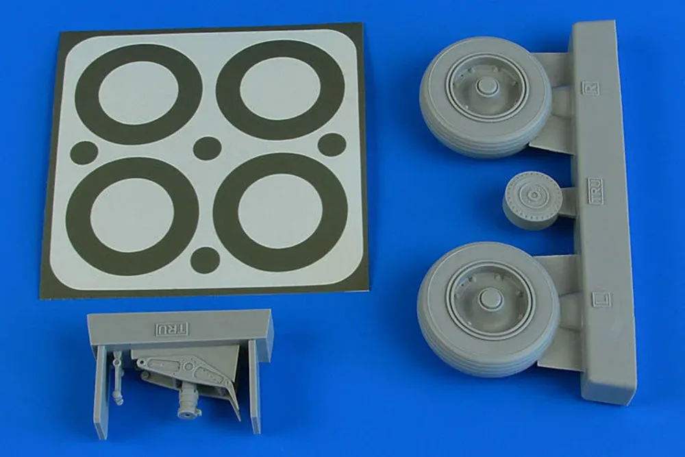 Resinová kola a maskovací šablony Aires 2231 pro model A-1J Skyraider 1/32 Trumpeter