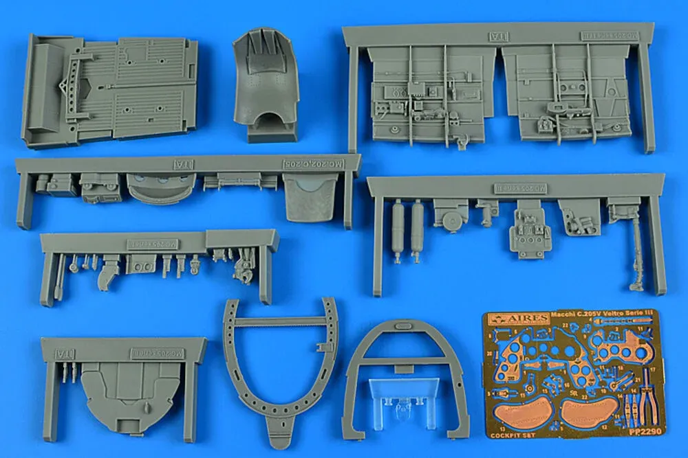 Aires 2290 resinový set kokpitu Macchi C.205V Veltro serie III v měřítku 1/32