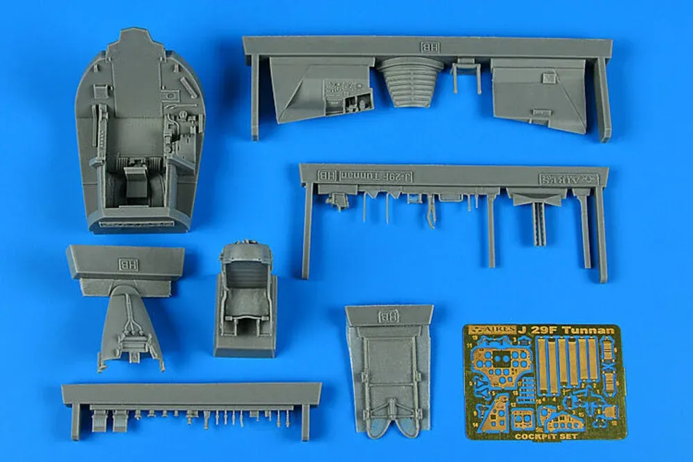 Resinová kokpitová sada Aires 4880 pro SAAB J 29 Tunnan v měřítku 1/48 (Hobby Boss)