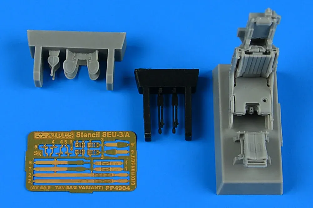 Resinová vystřelovací sedačka Aires 4904 Stencel SEU-3/A pro AV-8A Harrier v měřítku 1/48