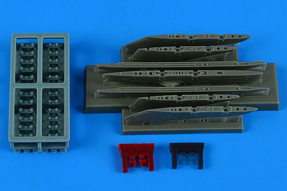 Detailní sada Aires 4916 1/48 – závěsníky a raketové závěsy pro F-5E Tiger II