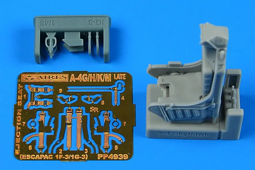 Resinové katapultovací sedadlo Aires 4939 ESCAPAC 1F-3/1G-3 pro A-4 Skyhawk v měřítku 1/48