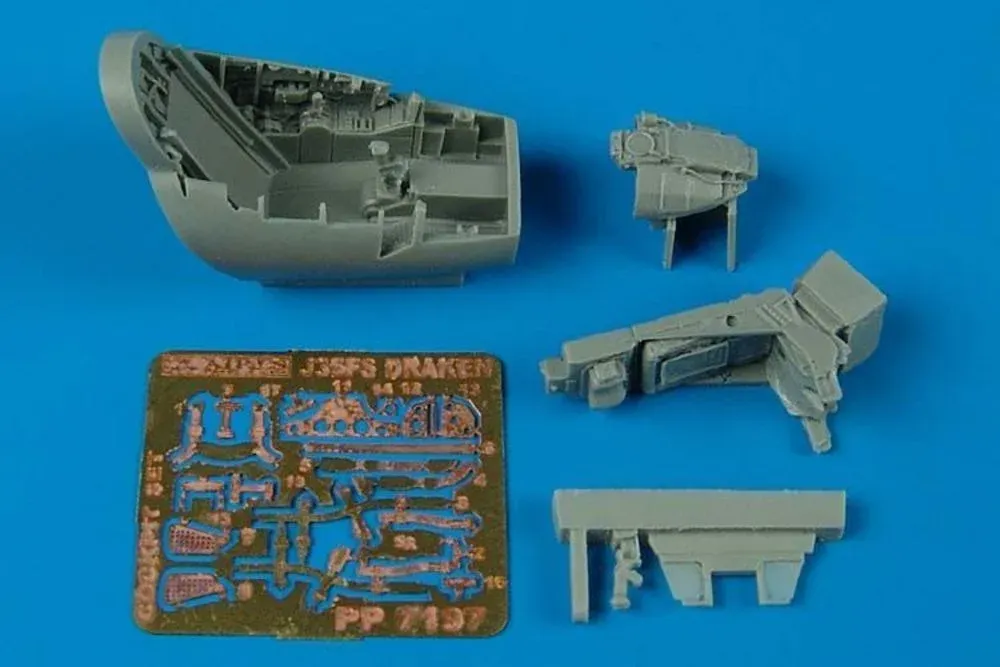 Resinový set kokpitu Aires 7197 pro J35FS Draken v měřítku 1/72 pro stavebnici Hasegawa