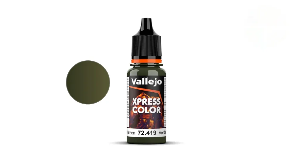 Lahvička akrylové barvy Vallejo Xpress Color 72419 morová zelená Plague Green 18 ml