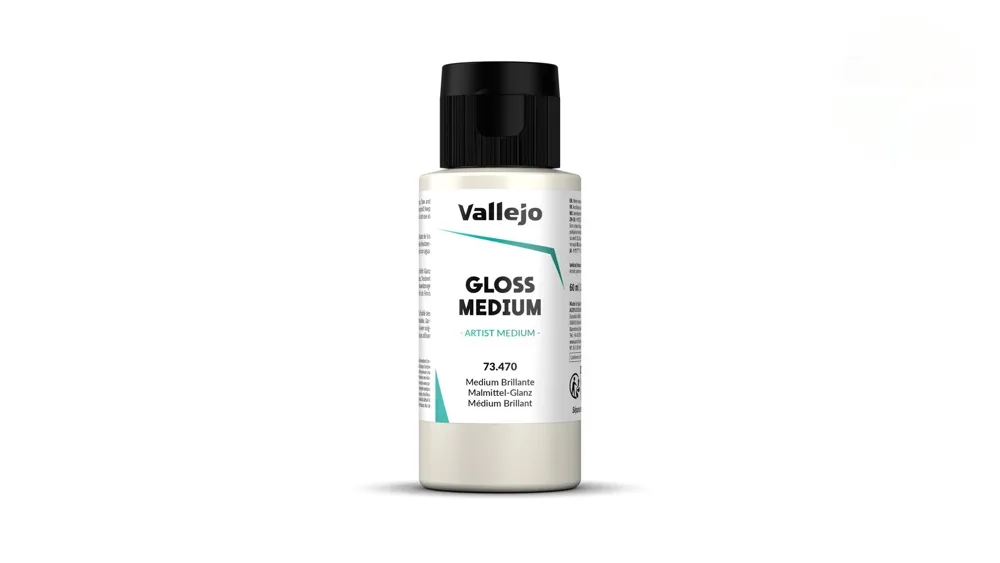 Lahvička Vallejo Auxiliary 73470 Gloss Medium, lesklé médium 60 ml