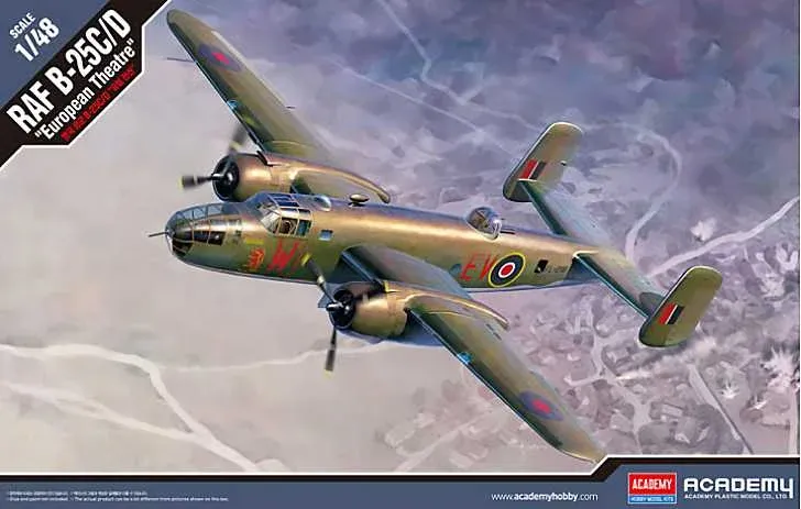 Krabice stavebnice Academy 12339 RAF B-25C/D European Theatre v měřítku 1/48