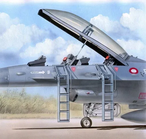 Plus Model AL4042 žebřík pro F-16B/D v měřítku 1/48, plastikový doplněk k modelu letadla