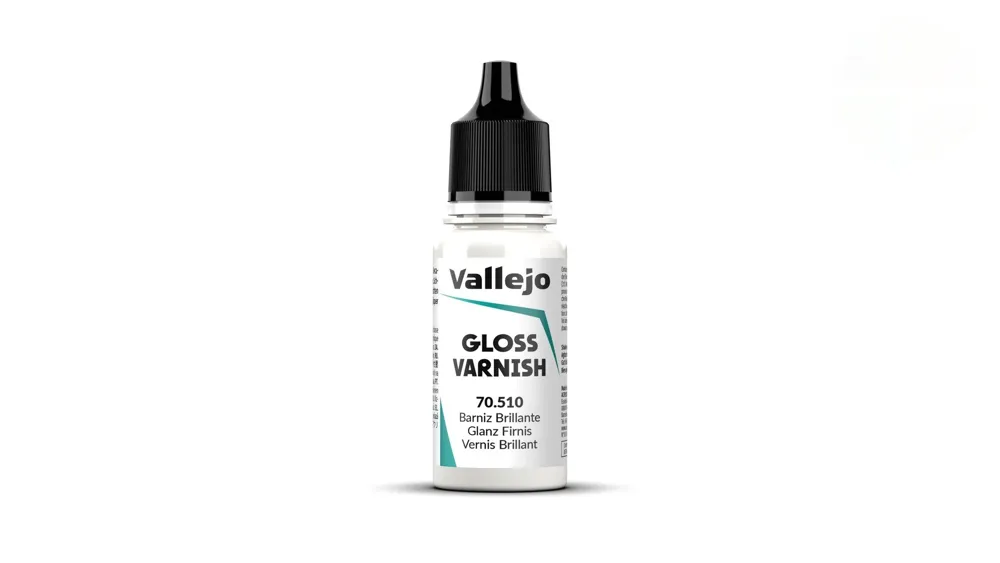 Lahvička lesklého laku Vallejo Model Air 70510 Permanent Gloss Varnish 18 ml