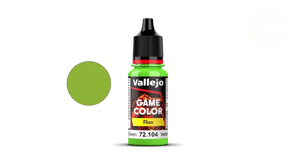 Lahvička akrylové barvy Vallejo Game Color 72104 fluorescenční zelená 18 ml