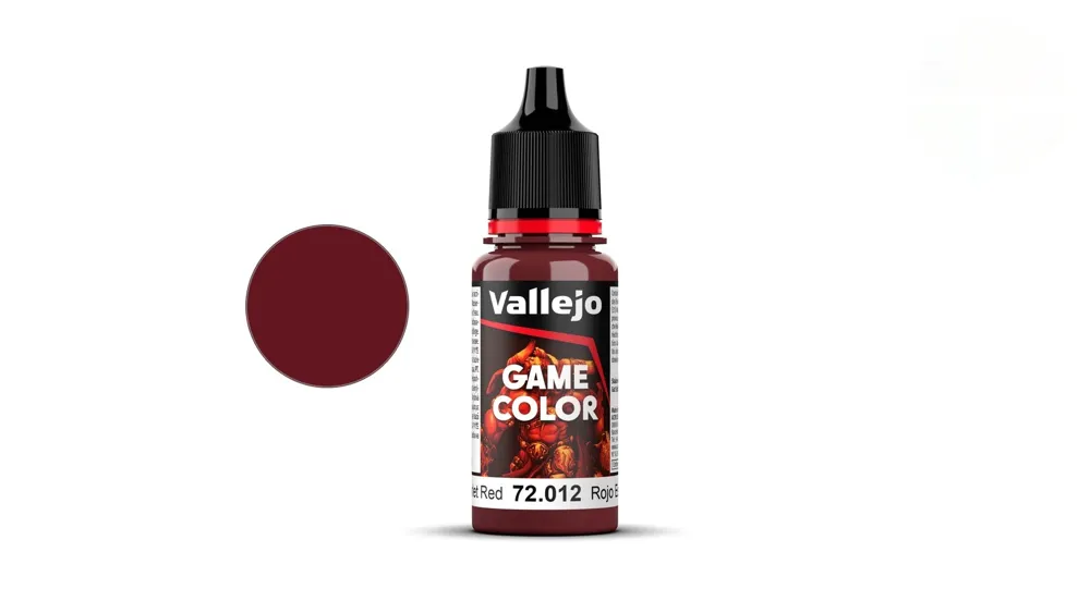 Lahvička akrylové barvy Vallejo Game Color 72012 šarlatová červená Scarlet Red 18 ml