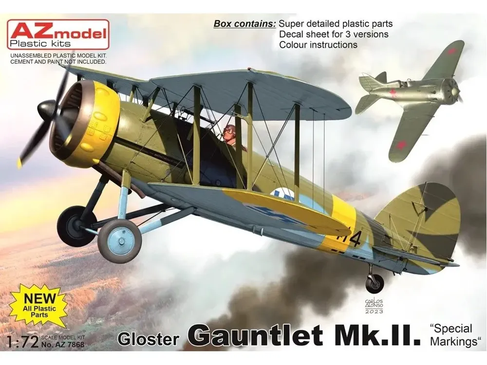 Krabice plastikové stavebnice AZ Model 1/72 Gloster Gauntlet Mk.II Special Markings
