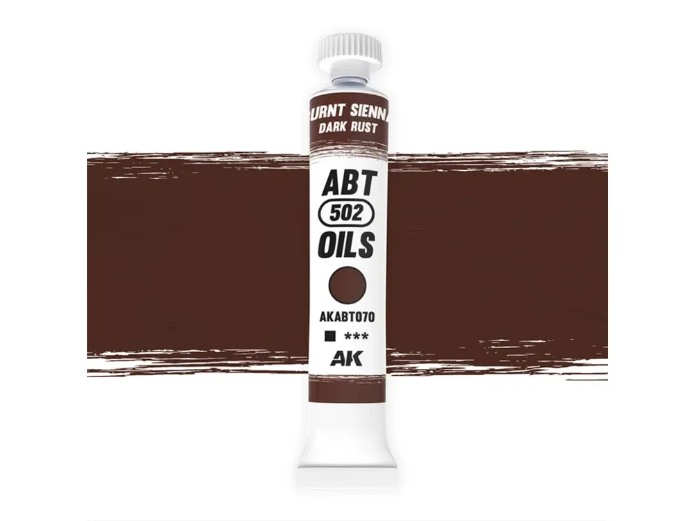 Tuba olejové barvy AK Interactive Oil Paints AKABT070 pálená sienna / tmavá rez 20 ml