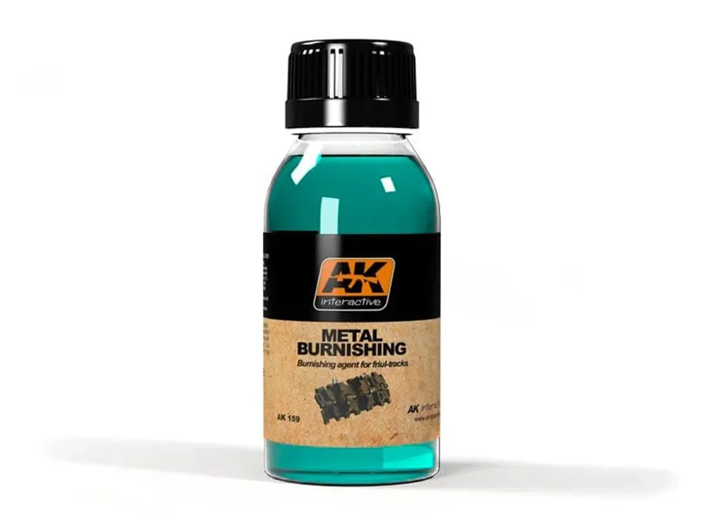 Lahvička AK Interactive AK159 Metal Burnishing Fluid 100 ml pro černění bílého kovu
