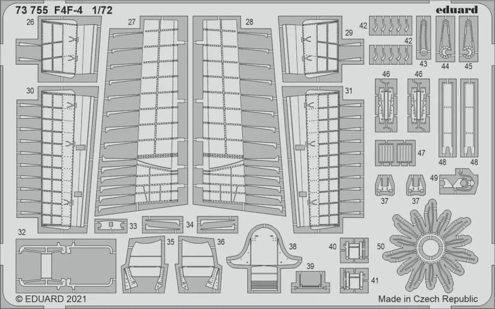 Barevný fotolept Eduard 73755 F4F-4 1/72 pro stavebnici Arma Hobby