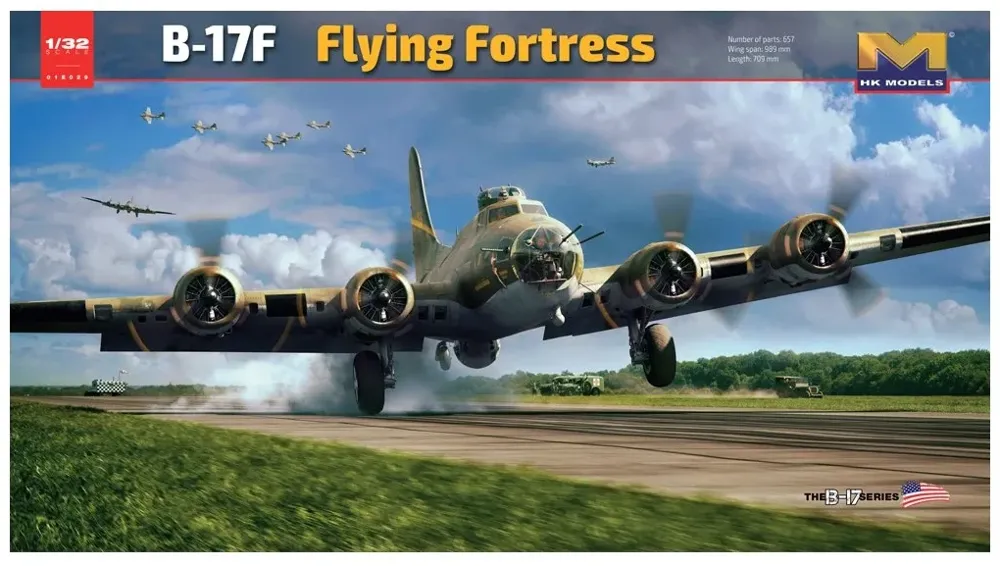 Stavebnice HK Models 1/32 B-17F Flying Fortress Memphis Belle v krabici
