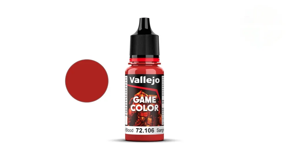 Lahvička akrylové barvy Vallejo Game Color 72106 krvavě červená (Scarlet Blood), 18 ml