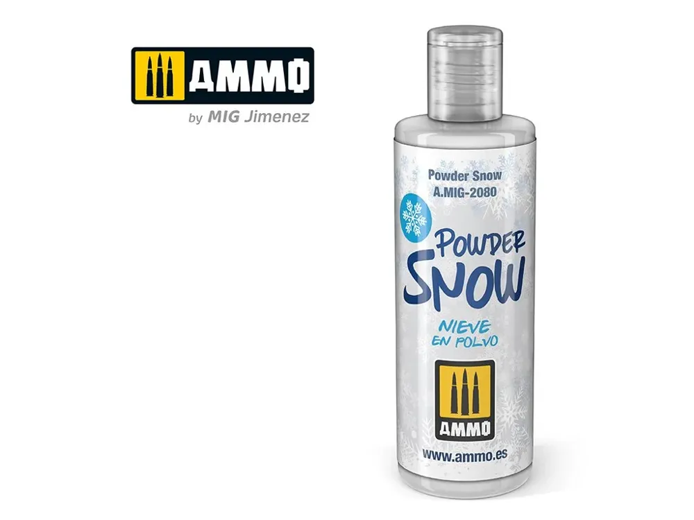 Kelímek akrylového sněhového efektu AMMO Mig A.MIG-2080 Powder Snow 60 ml