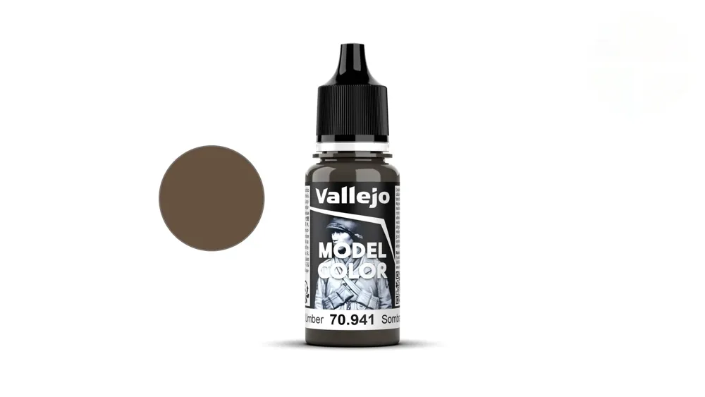 Lahvička akrylové barvy Vallejo Model Color 70941 pálená umbra matná, 18 ml