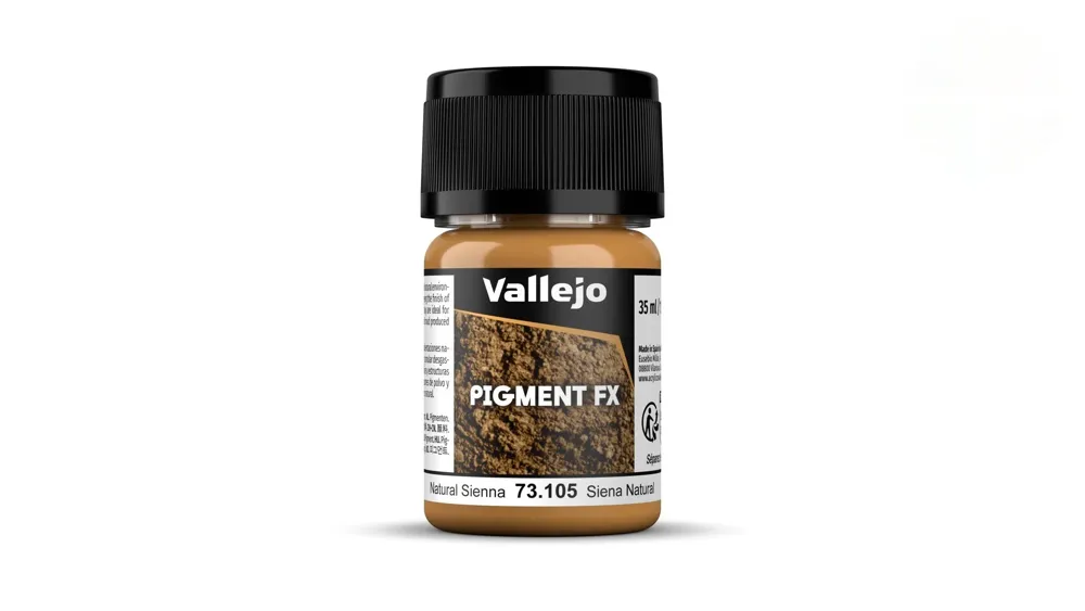 Kelímek práškového pigmentu Vallejo Pigment FX 73105 přírodní siena 35 ml