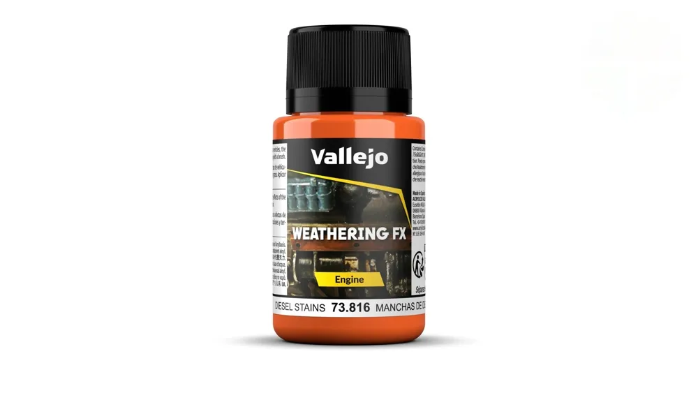 Lahvička akrylového efektu Vallejo Weathering FX 73816 stopy po naftě Diesel Stains 40 ml