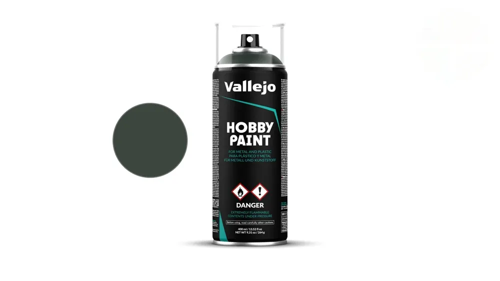 Sprej Vallejo Aerosol 28026 Fantasy Color Primer tmavě zelený 400 ml
