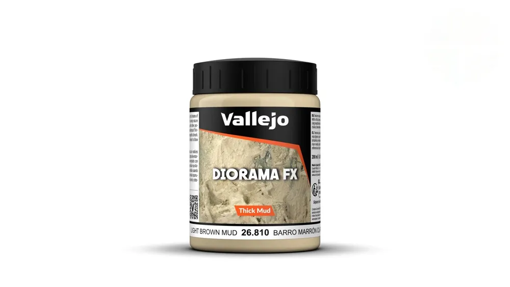 Kelímek texturové pasty Vallejo Diorama FX 26810 světle hnědé husté bahno 200 ml
