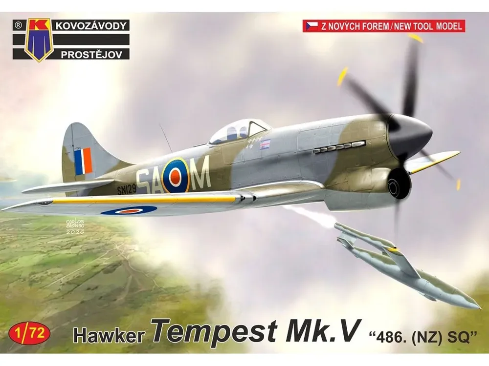 Plastiková stavebnice Kovozávody Prostějov KPM0222 Hawker Tempest Mk.V 486. (NZ) SQ v měřítku 1/72