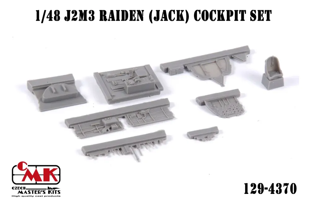 Resinové díly setu CMK 4370 kokpit J2M3 Raiden v měřítku 1/48