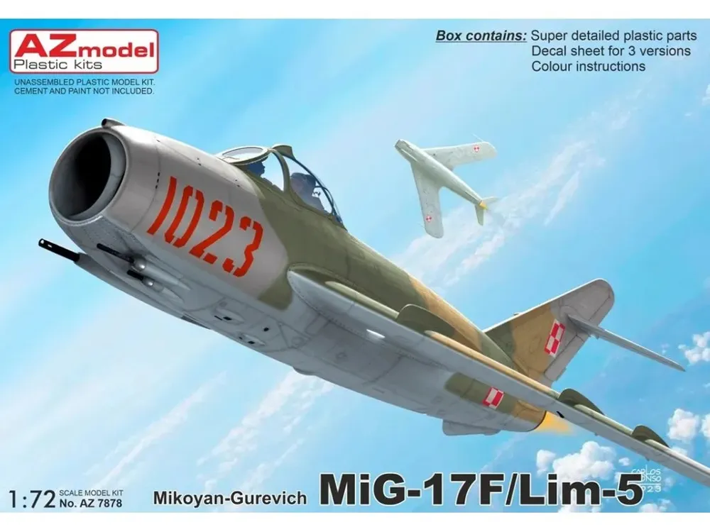Krabice plastikové stavebnice AZ Model AZ7878 MiG-17F/Lim-5 v měřítku 1/72