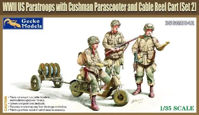 Stavebnice Gecko Models 35GM0042 US Paratroopers Set #2 1/35 – američtí výsadkáři s parascooterem