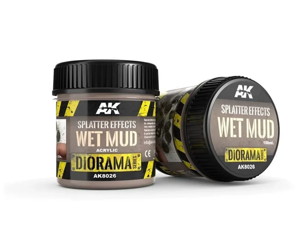 Kelímek akrylového efektu AK Interactive AK8026 Splatter Effects Wet Mud 100 ml