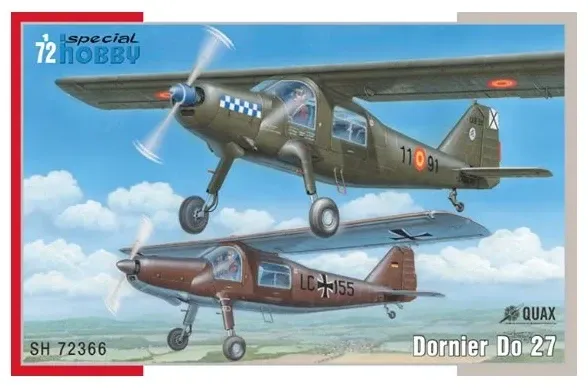 Krabice stavebnice Special Hobby SH72366 Dornier Do 27 QUAX Edition v měřítku 1/72
