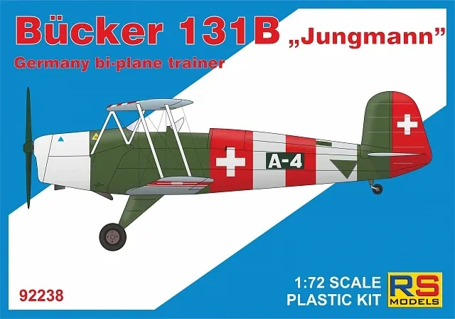 Krabice stavebnice RS Models 1/72 Bücker Bü-131 B s obtisky pro 5 variant