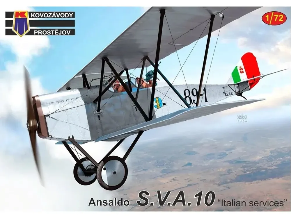 Krabice stavebnice Kovozávody Prostějov 1/72 Ansaldo S.V.A. 10 KPM0447