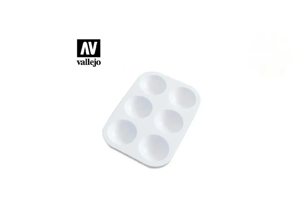 Malá modelářská paleta Vallejo Accessories HS120 o rozměru 13 × 9 cm na míchání barev