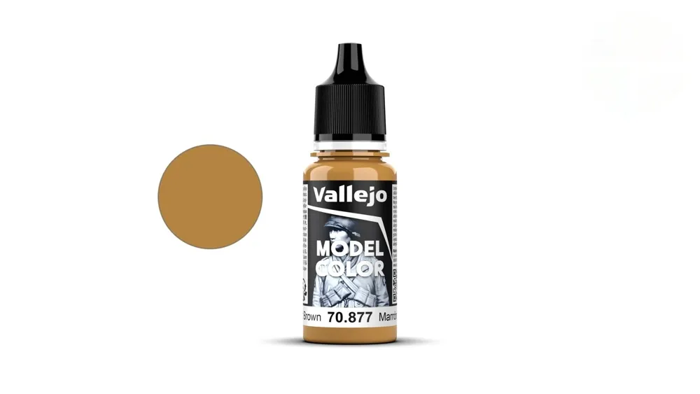 Lahvička akrylové barvy Vallejo Model Color 70877 zlatohnědá matná, 18 ml