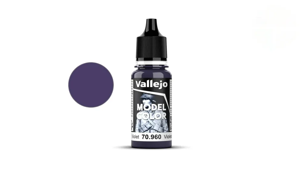 Lahvička akrylové barvy Vallejo Model Color 70960 fialová matná Violet 18 ml